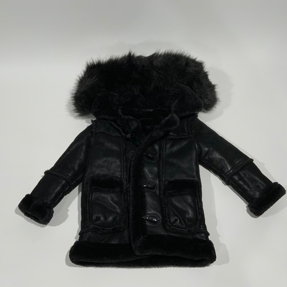 Jordan Craig Sz 4/4T Black Faux Fur Coat Jacket - Picture 3 of 12